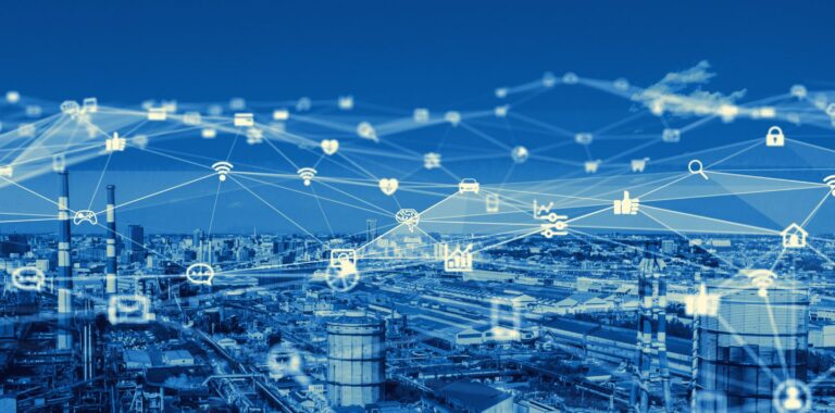 Modern nätverksarkitektur med cloud connectivity och sammankopplad infrastruktur
